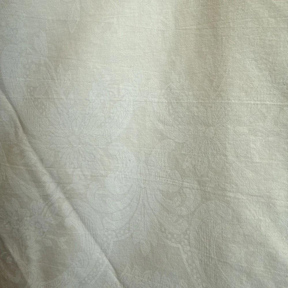 Vtg Ralph Lauren Duvet Avery Off-White Damask King Flaws- Stains Holes Repurpose